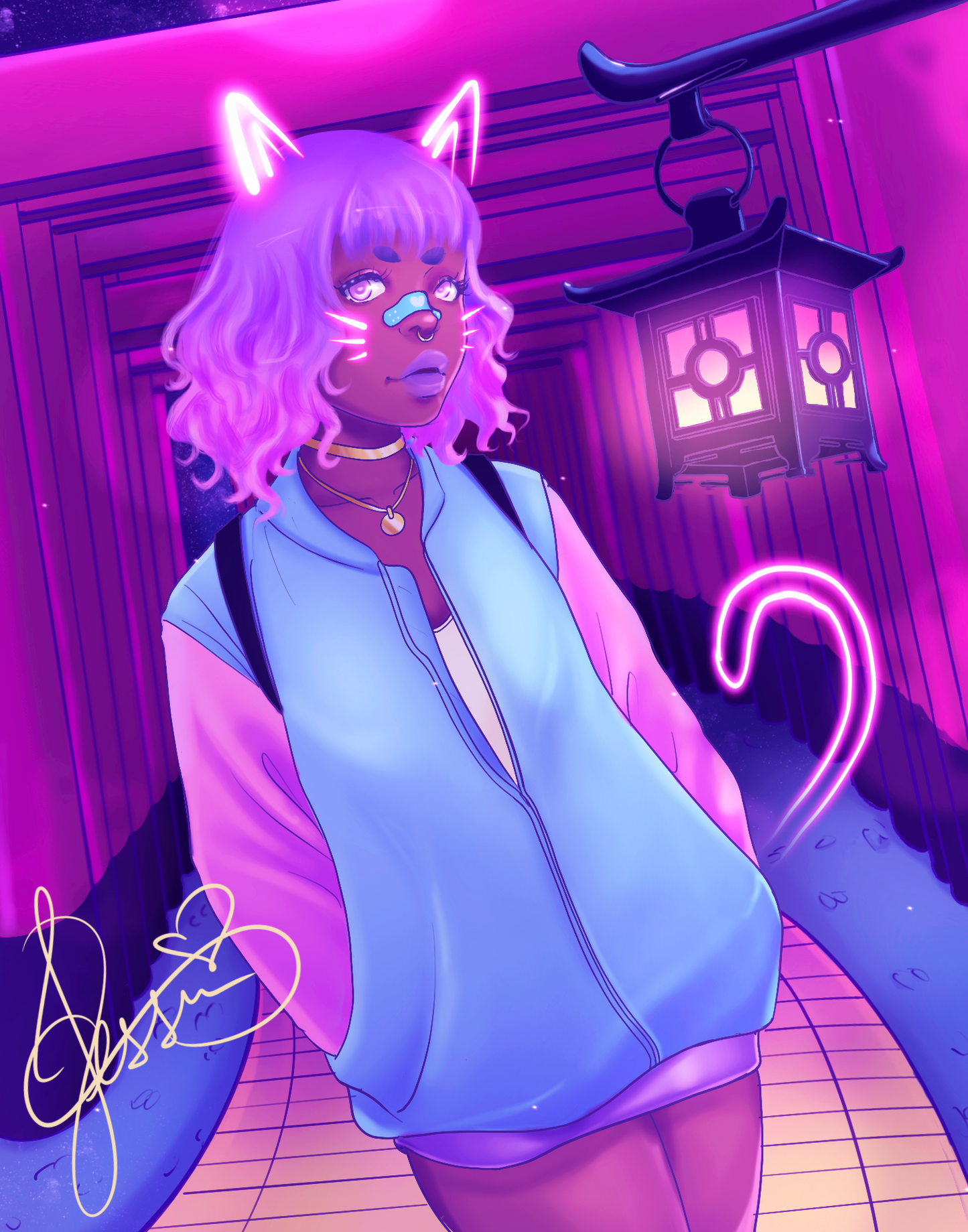 Midnight Neko Print